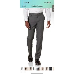 Amazon Essentials Men's Slim-Fit Flat-Front Dress Pant Light Gray 34W 31L